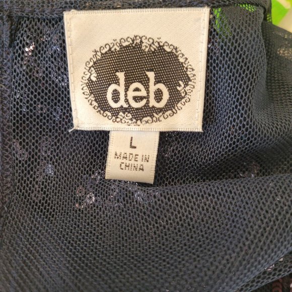 Sequined and Sheer Cocktail Mini Dress By Deb.. Size L Youth - Picture 7 of 8